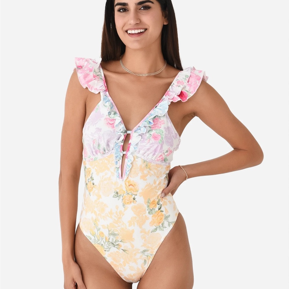 Floral Ruffle Love Shack Fancy Swimsuit